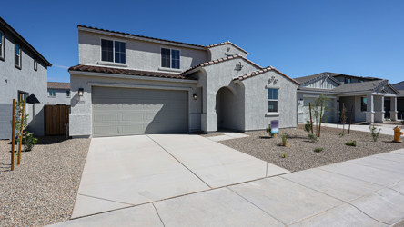 A house with a garage.