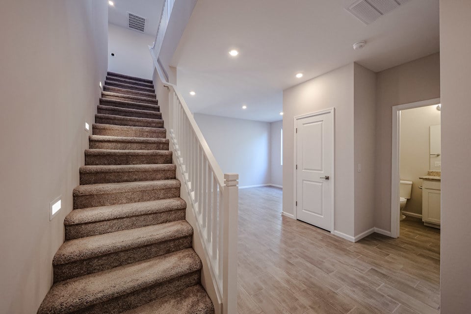 A staircase in a house.