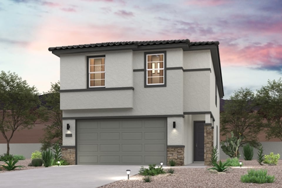 A house with a garage.