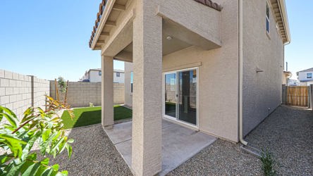 A building with a glass door.