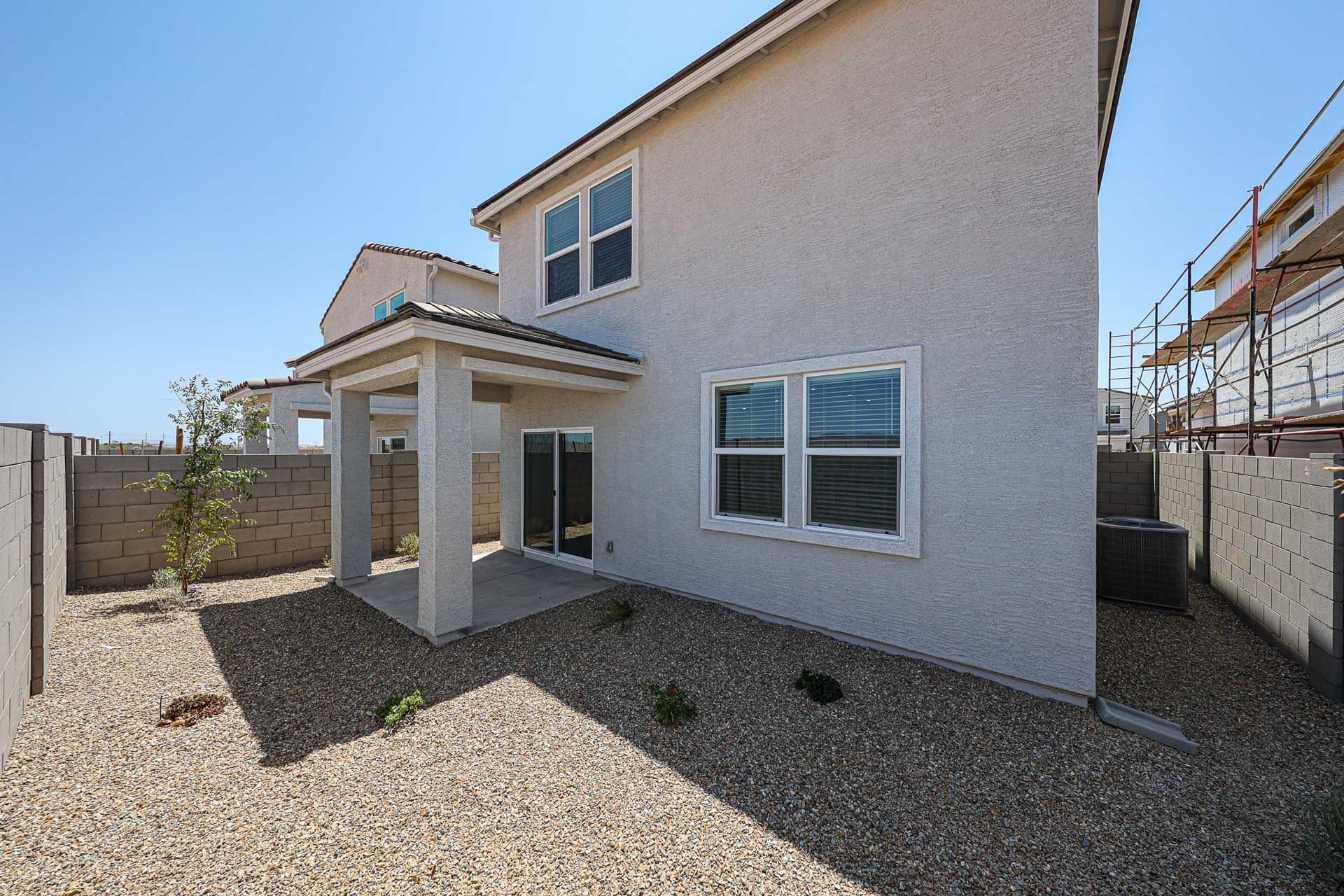 A house with a garage.