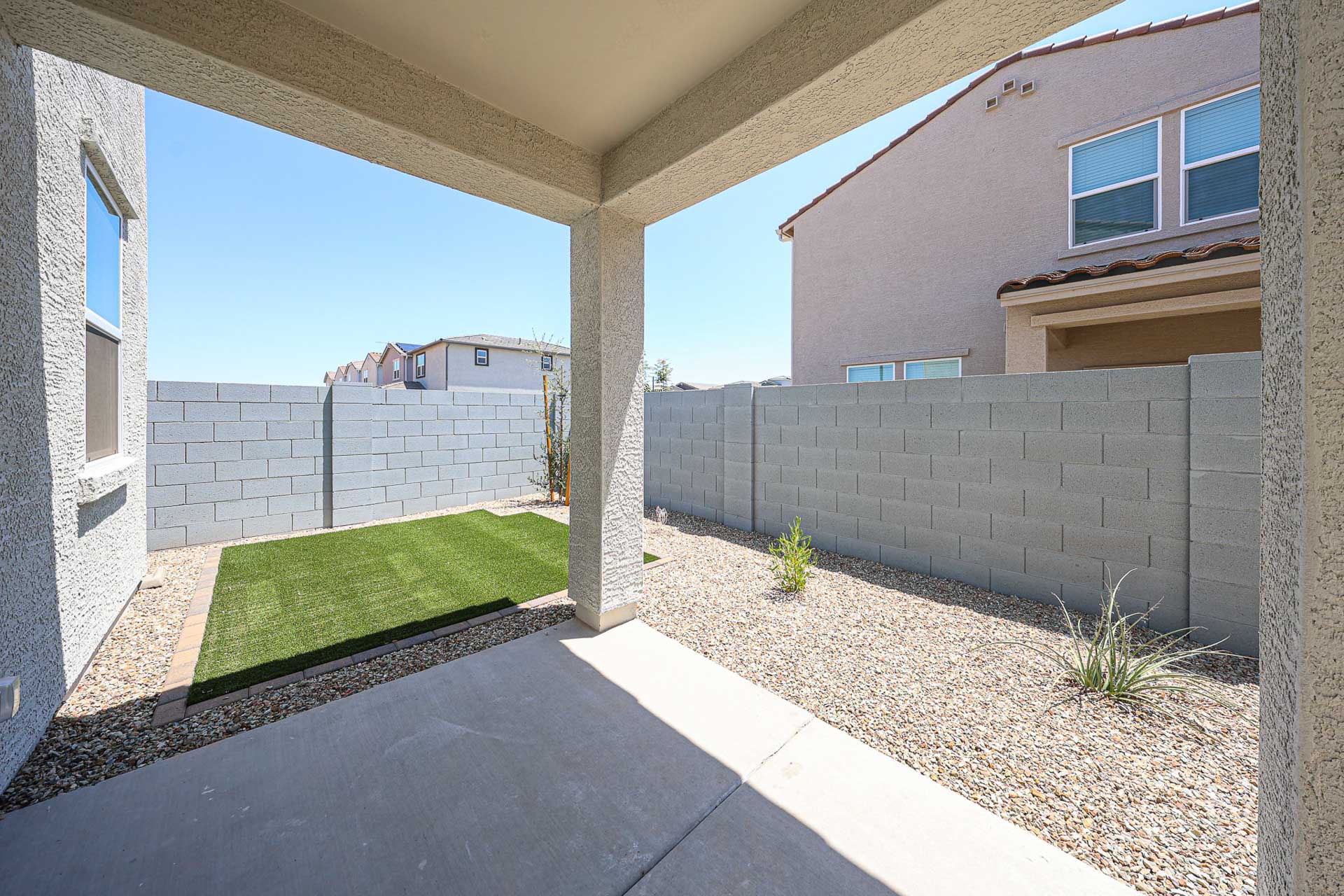 A building with a stone wall.