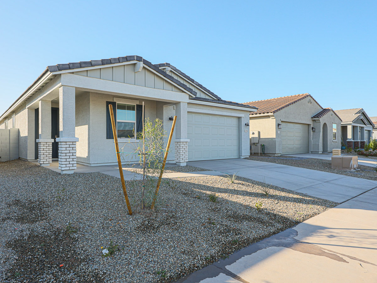 A house being built.
