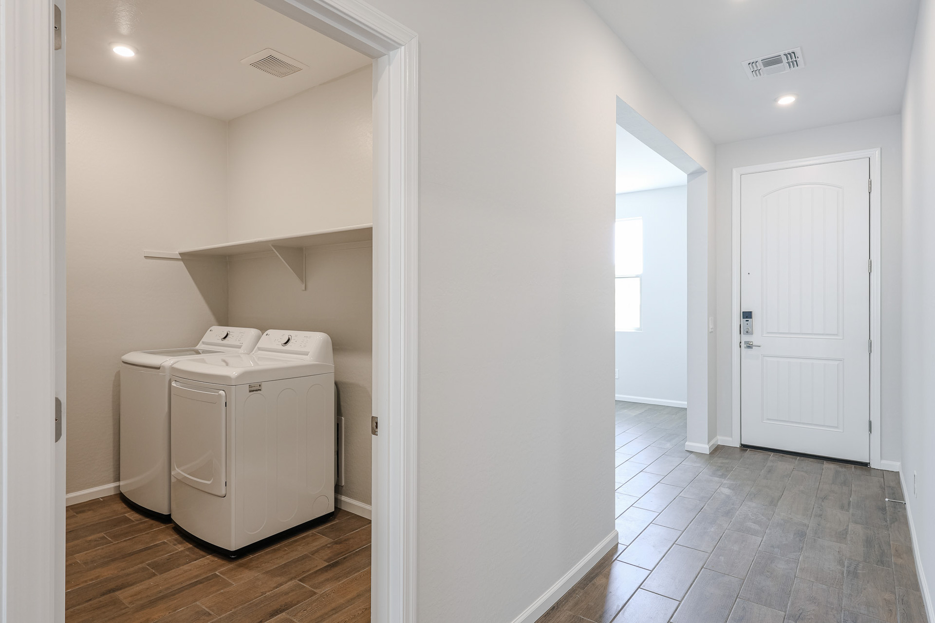 A room with white walls.