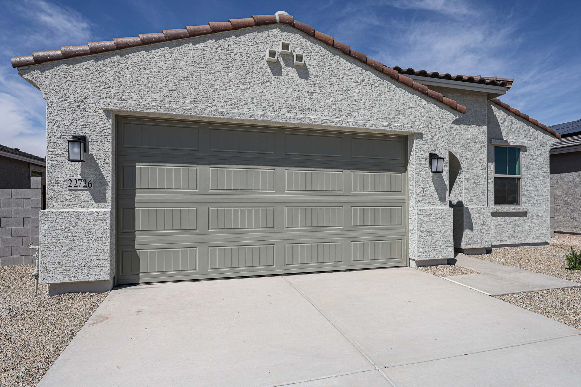 A garage with a garage.