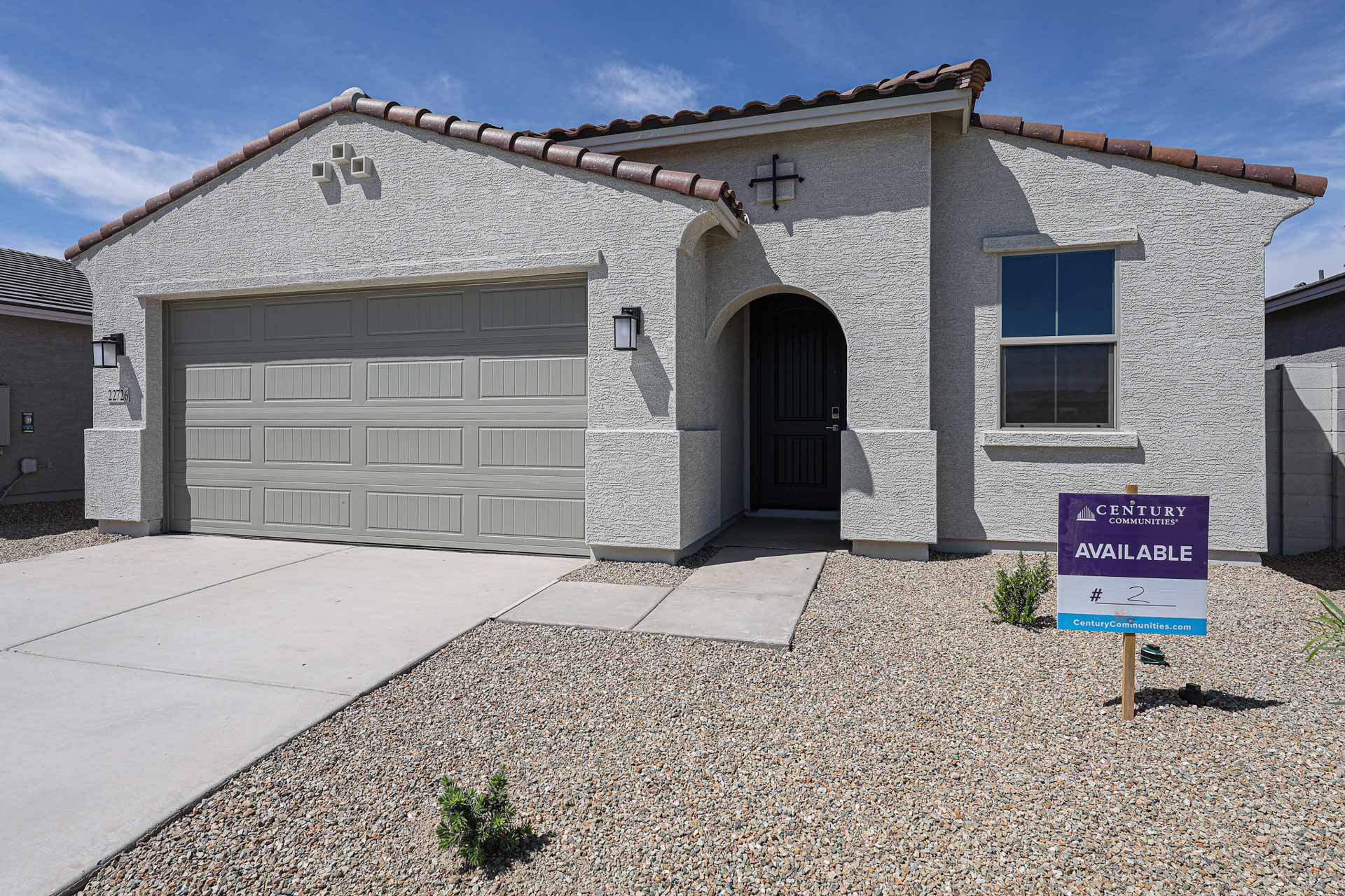 A house with a garage.