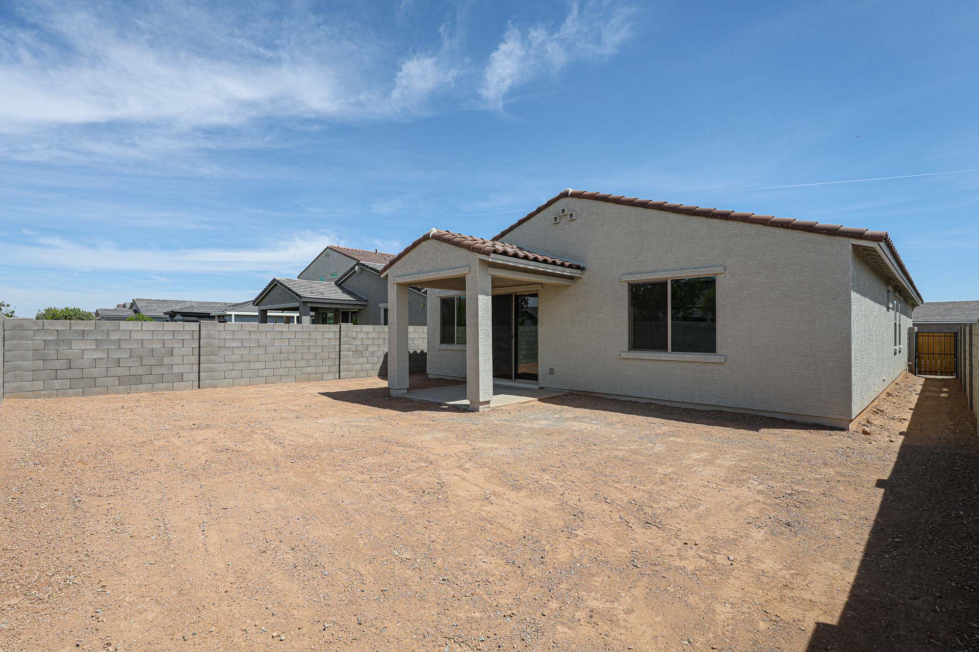 A house with a garage.