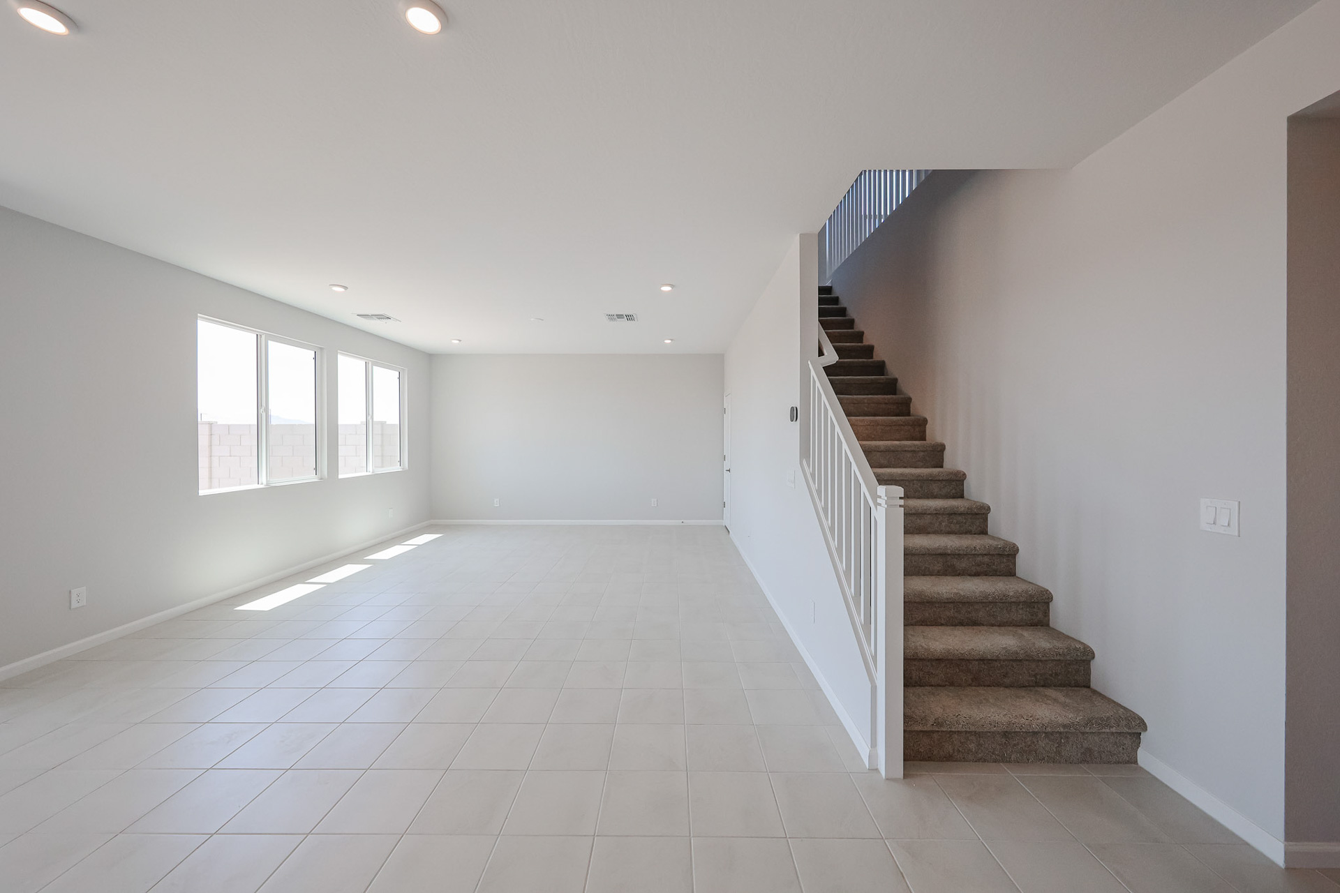 A staircase in a building.