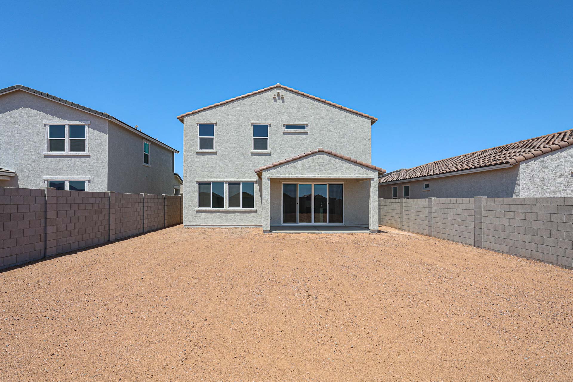 A building with a garage.