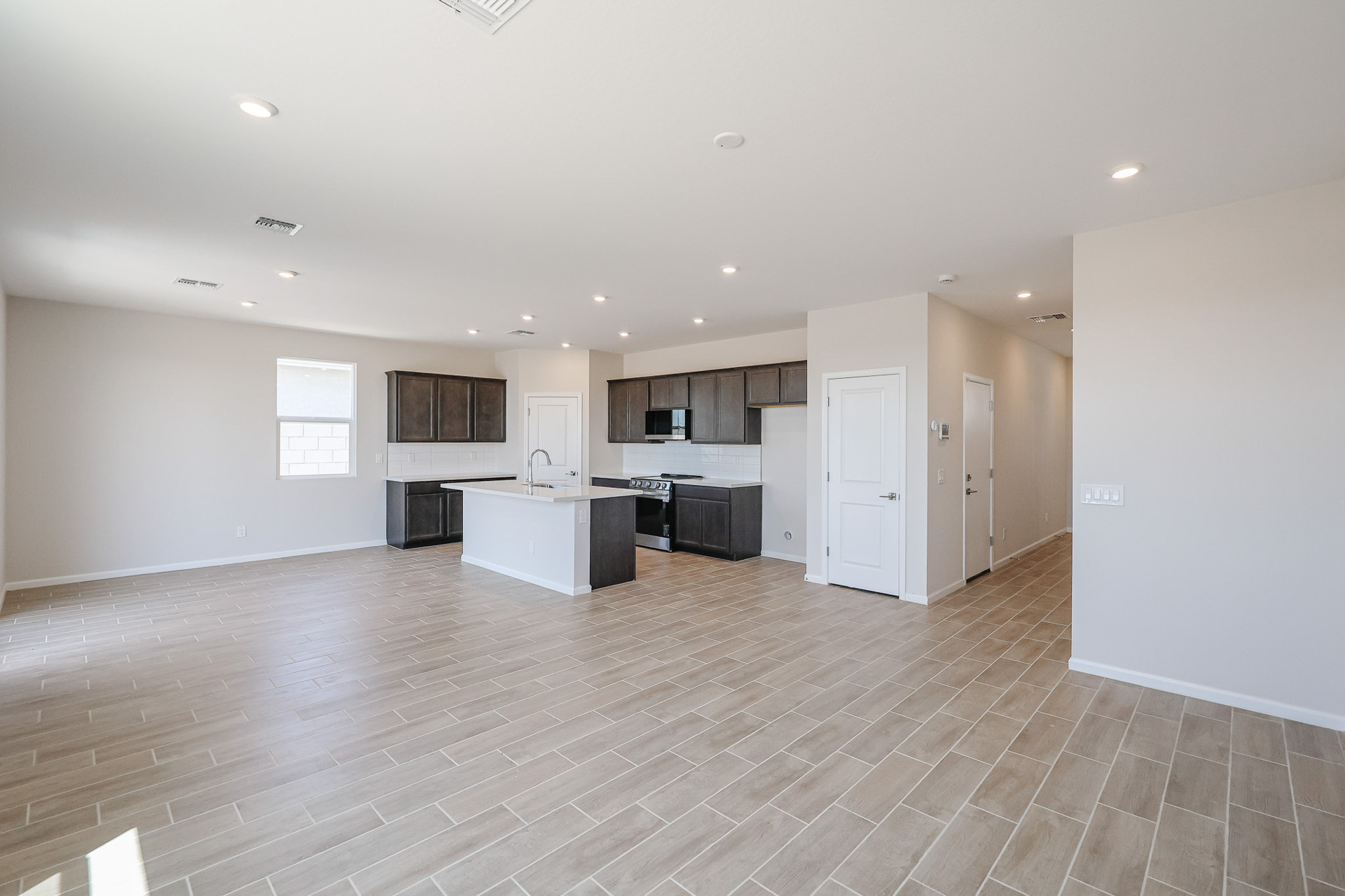 A large empty kitchen.
