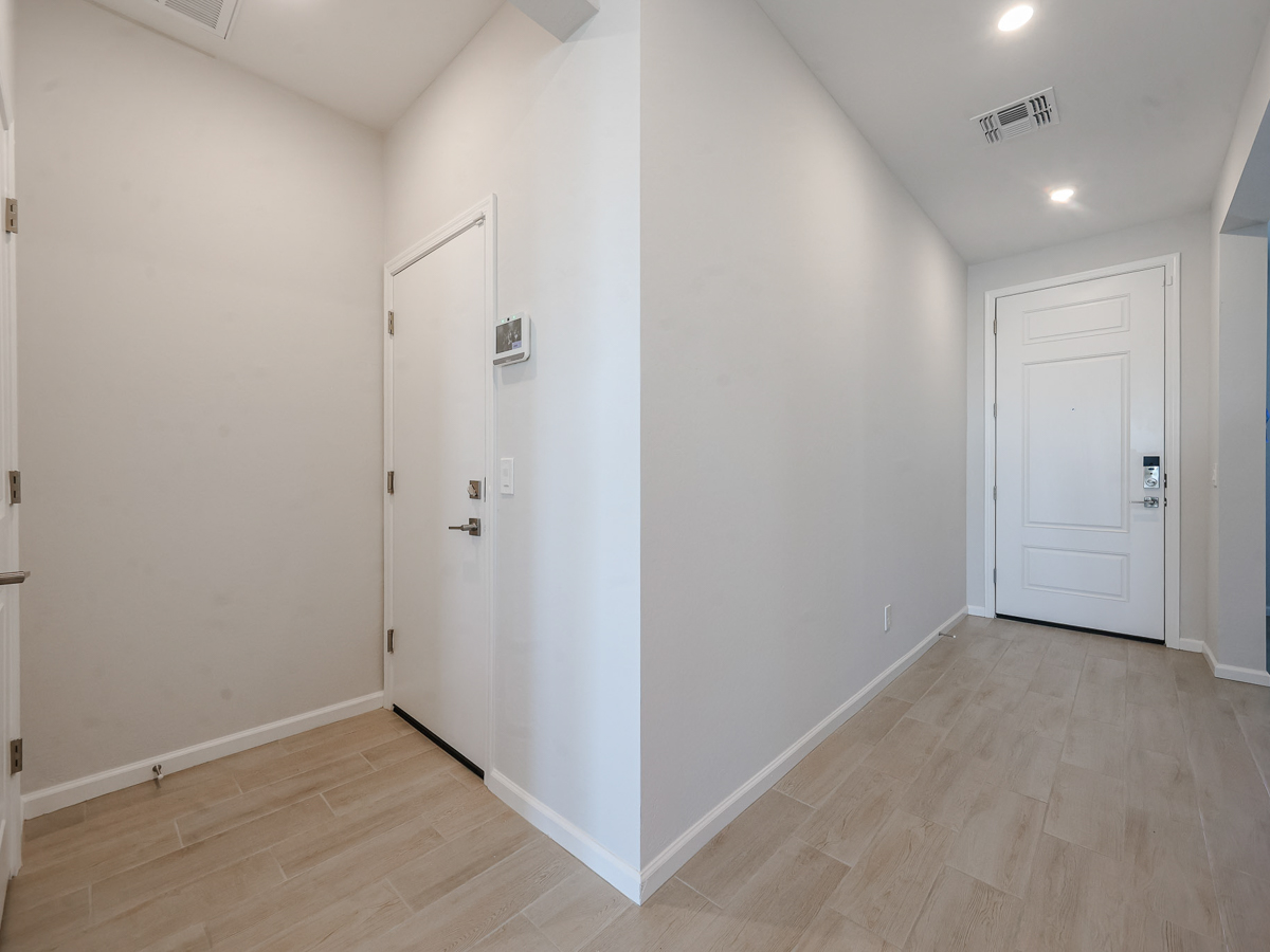 A room with white doors.