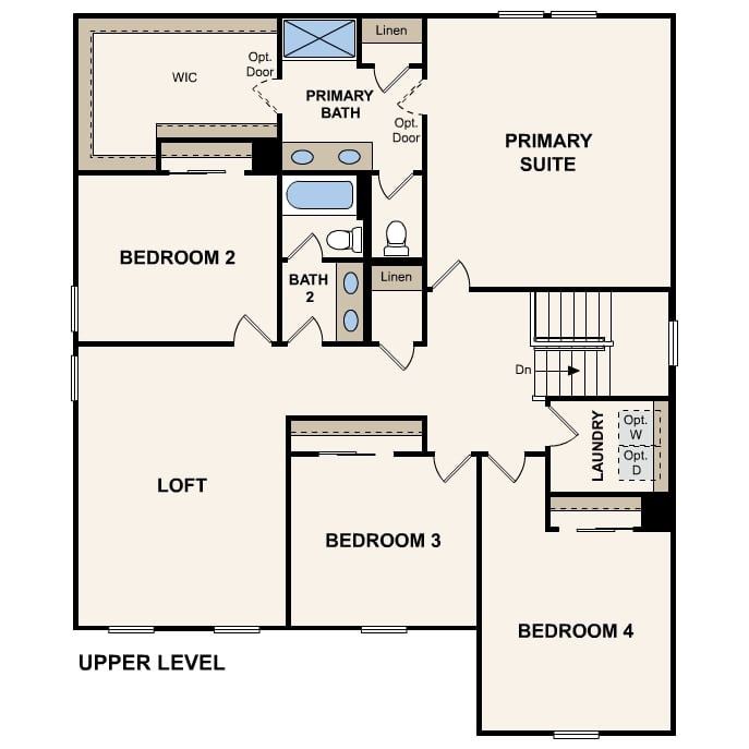 Architectural drawing of 2-story home in Maricopa, AZ with optional 3-Car Garage and USDA Loans available near Amarillo Creek.