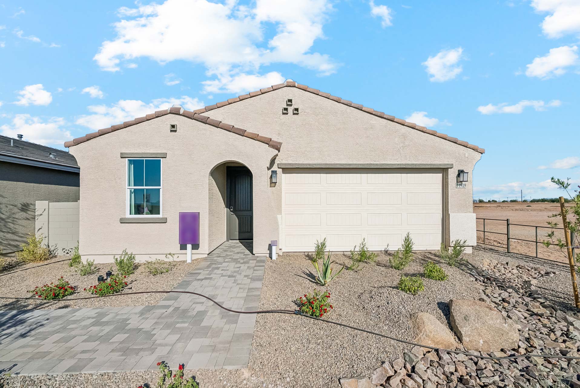 A house with a garage.