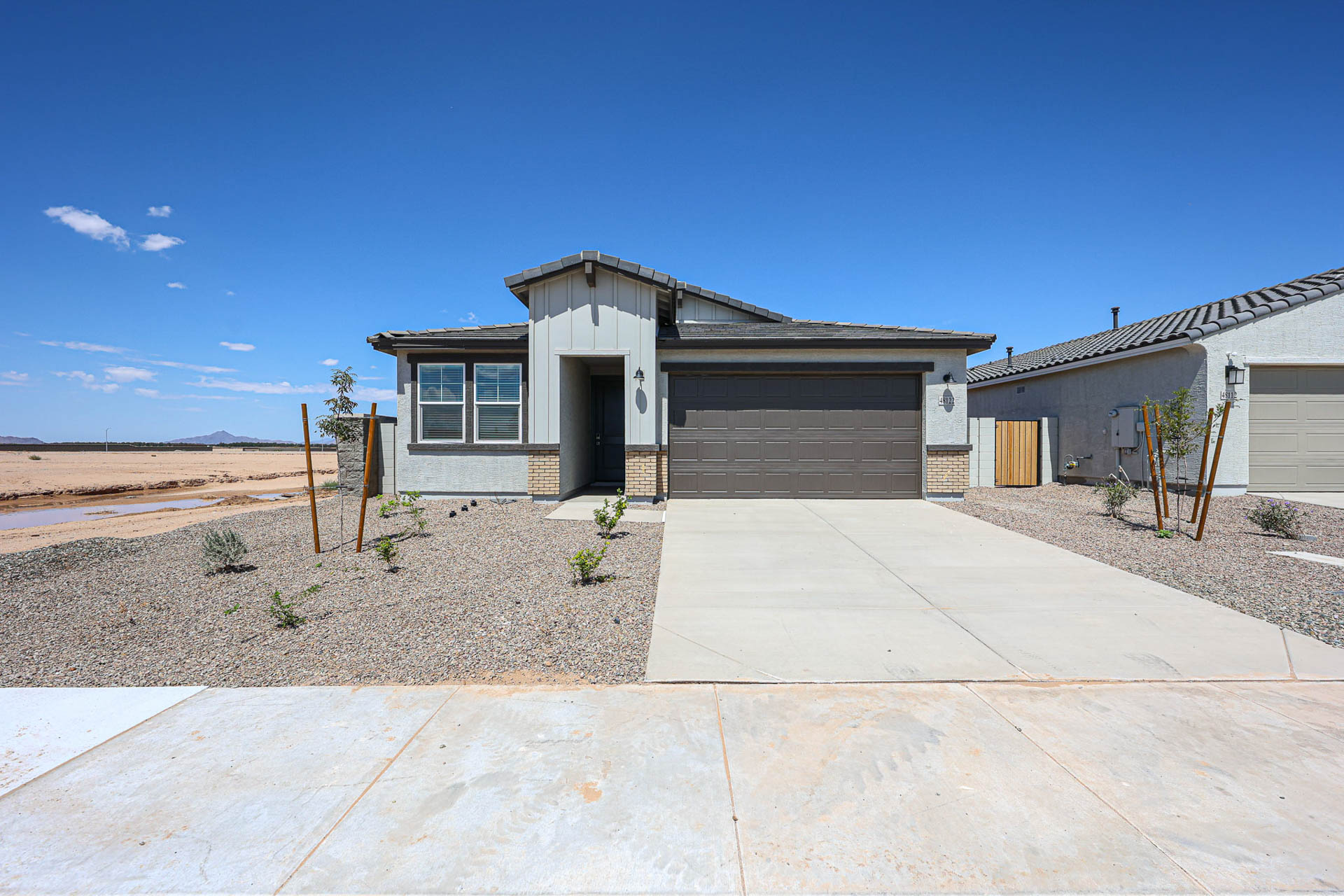 A house with a driveway.