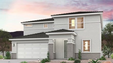 Twilight rendering of the front of a 2-Story home with 2 car garage in Surprise, AZ