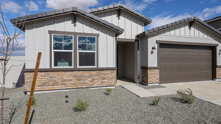 A house with a garage.
