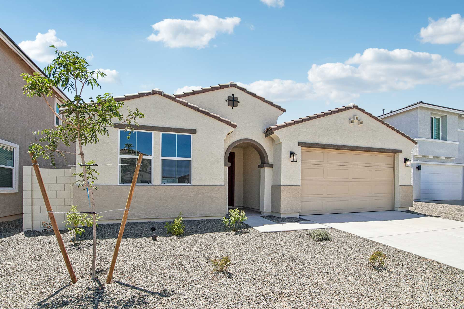 A house with a garage.