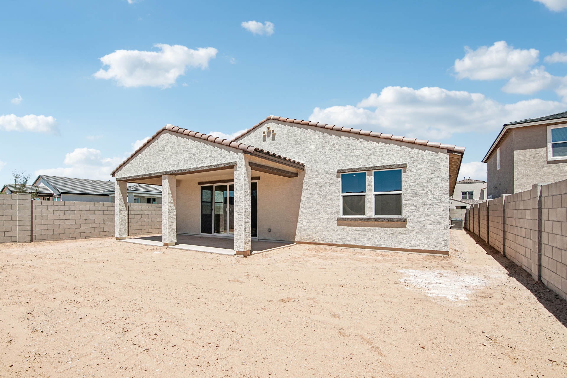 A house with a garage.