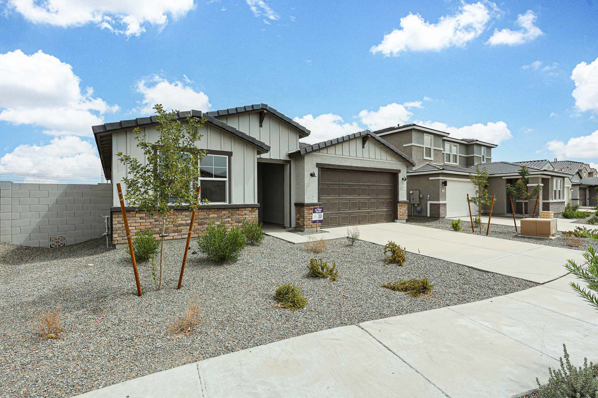 A house with a driveway.