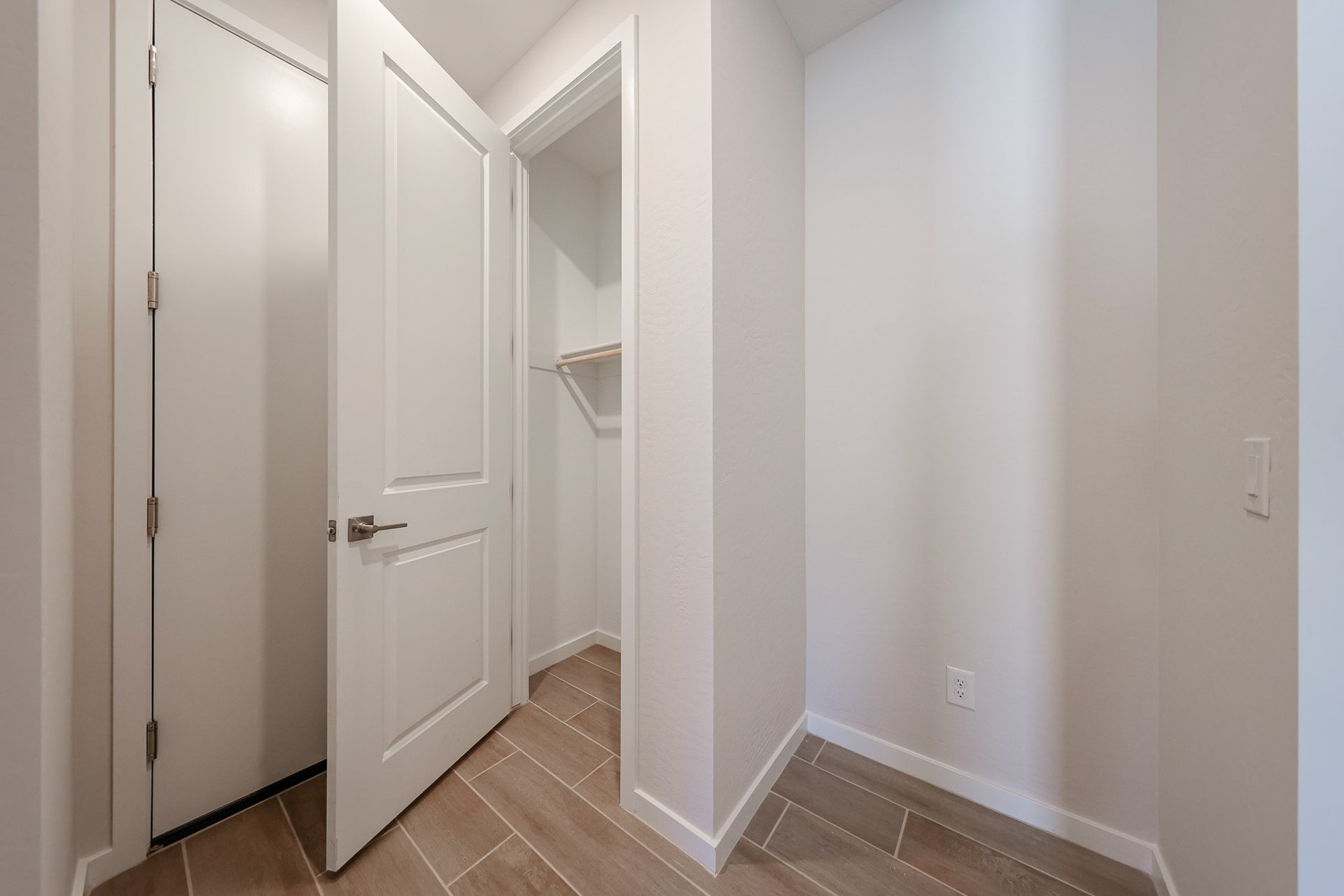 A room with white doors.