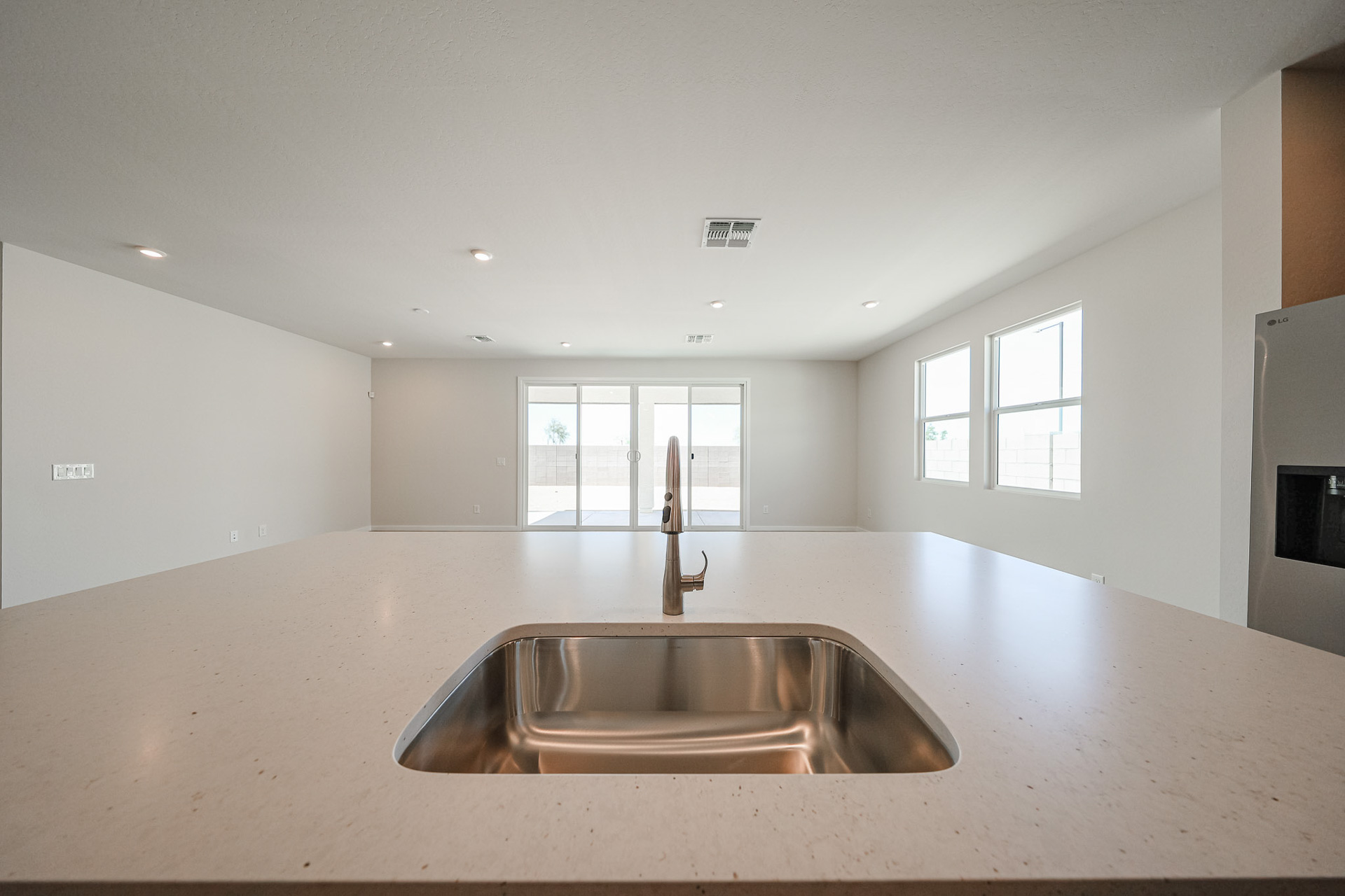 A kitchen with a sink.
