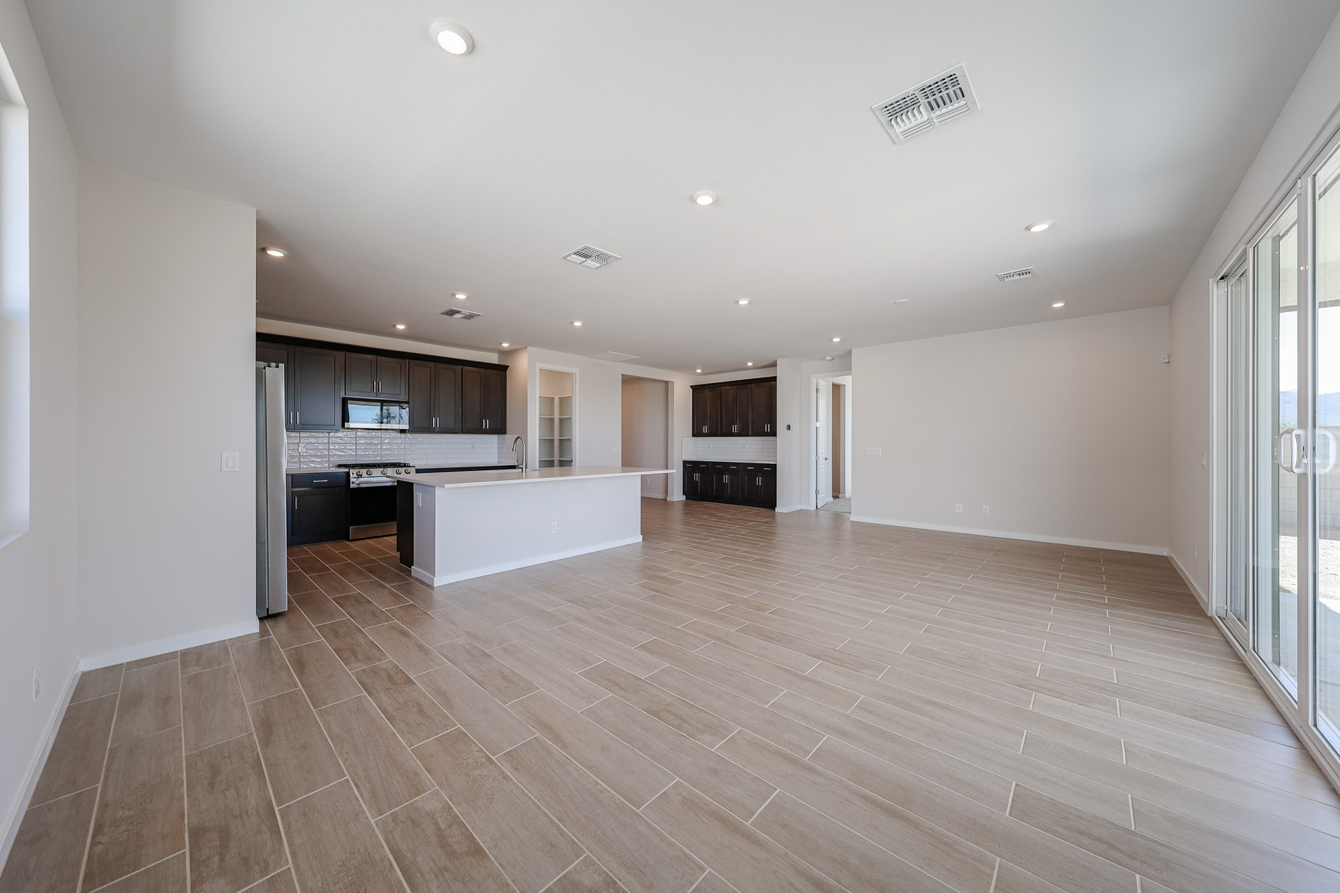 A large empty kitchen.