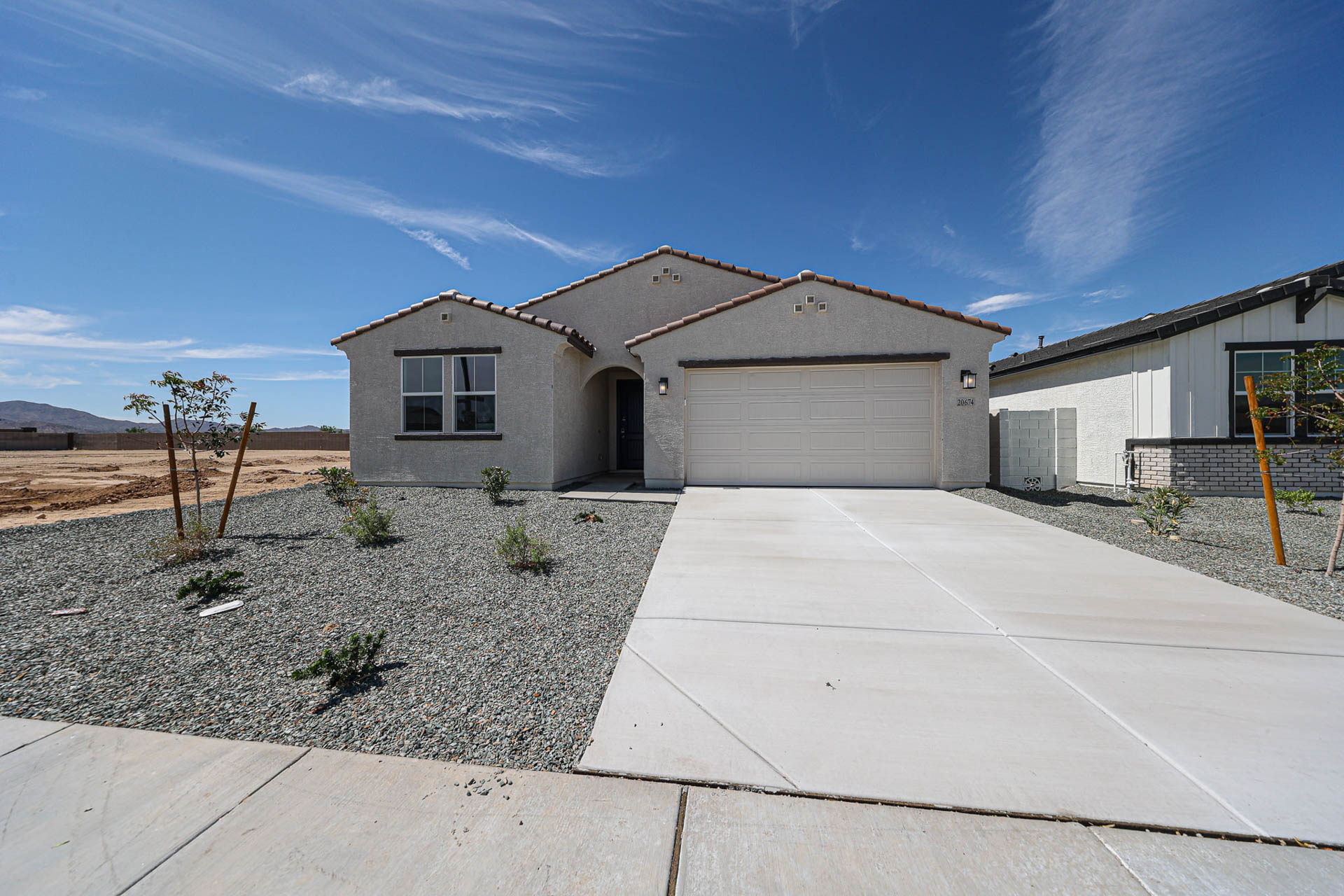 A house with a garage.
