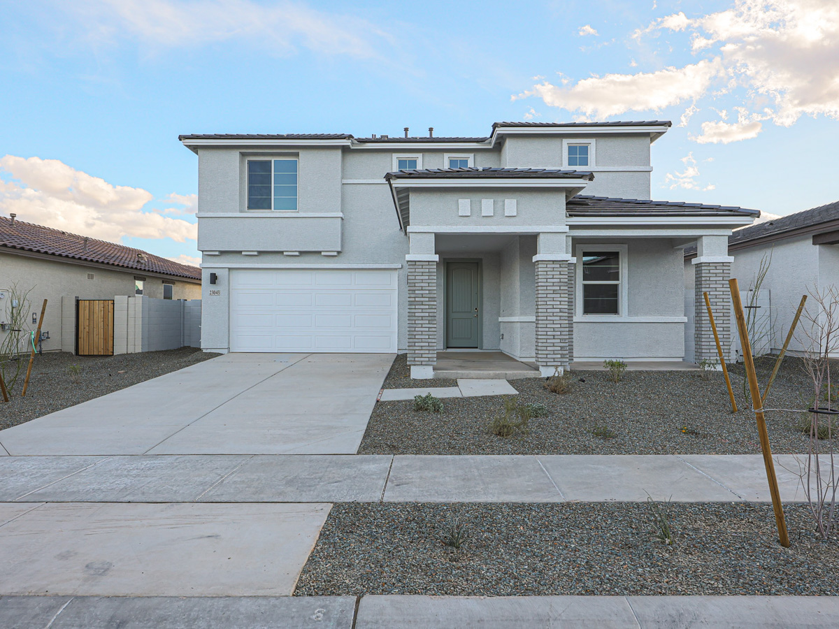 A house with a garage.