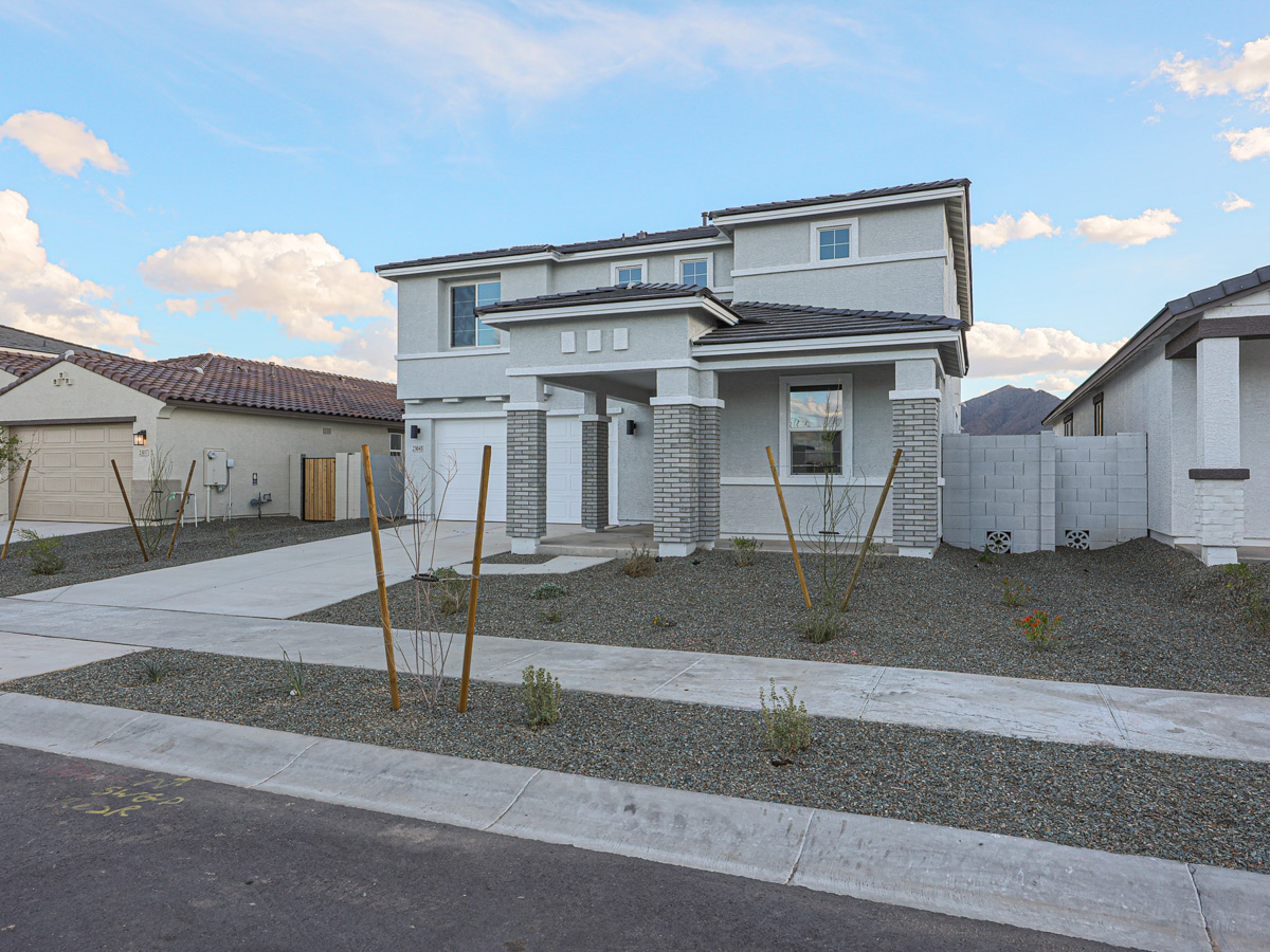 A house with a fence around it.