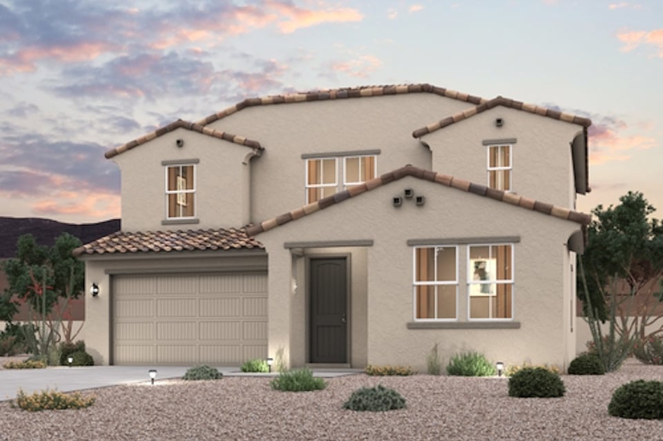 A house with a garage.