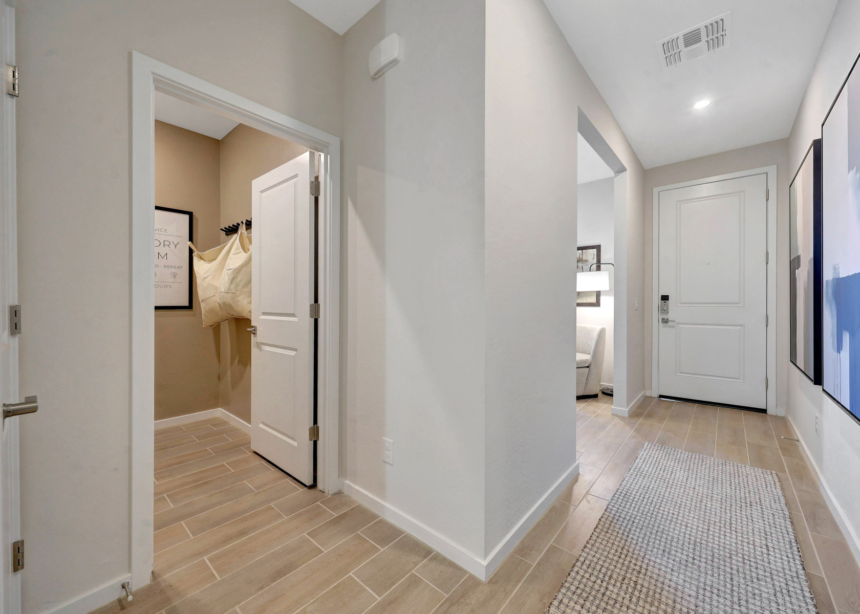 A room with white walls.