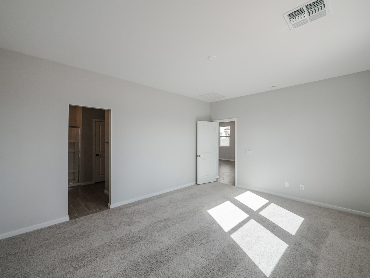 A hallway with doors.