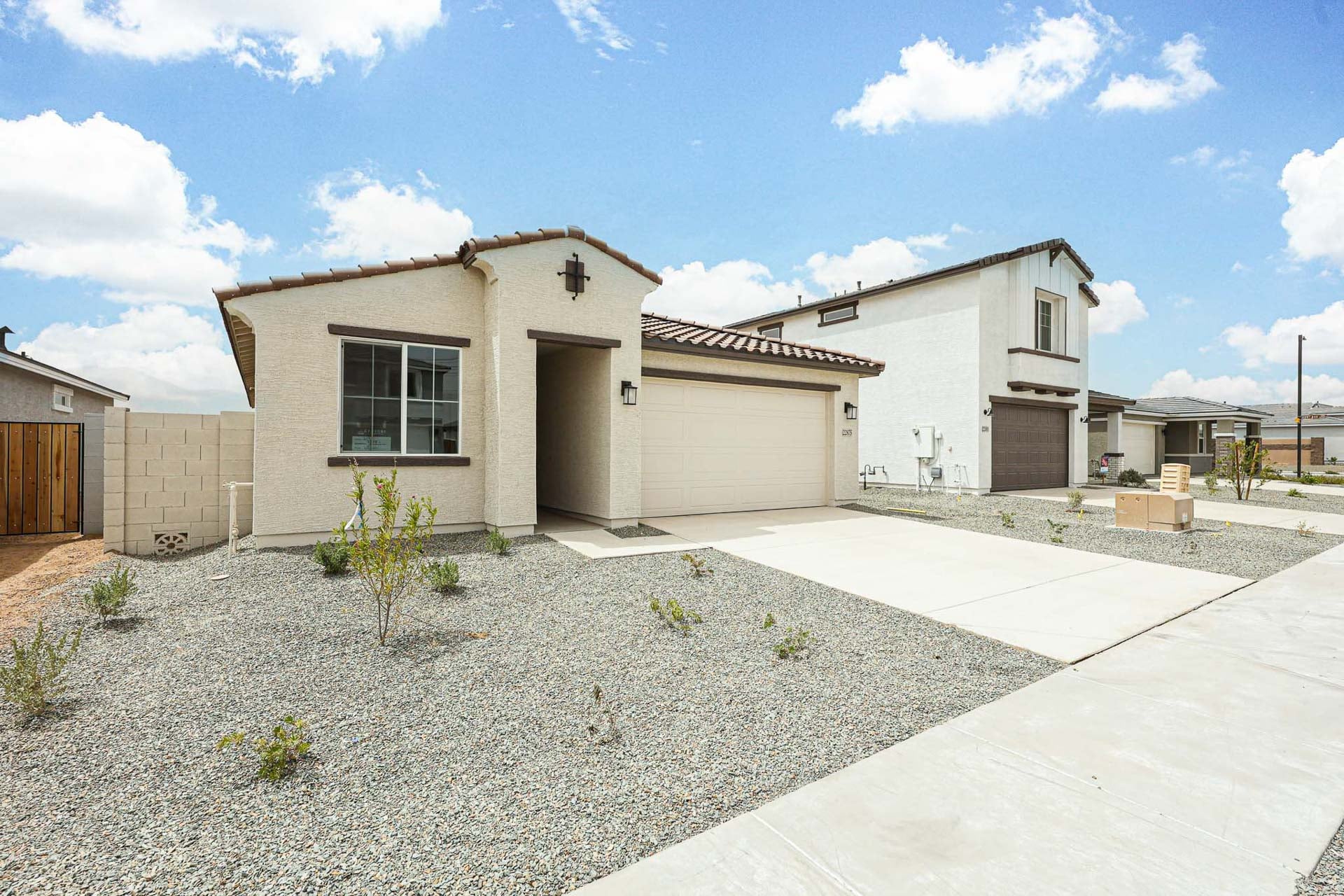 A house with a driveway.