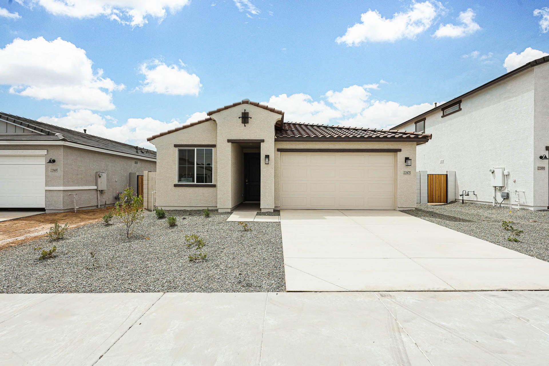 A house with a garage.