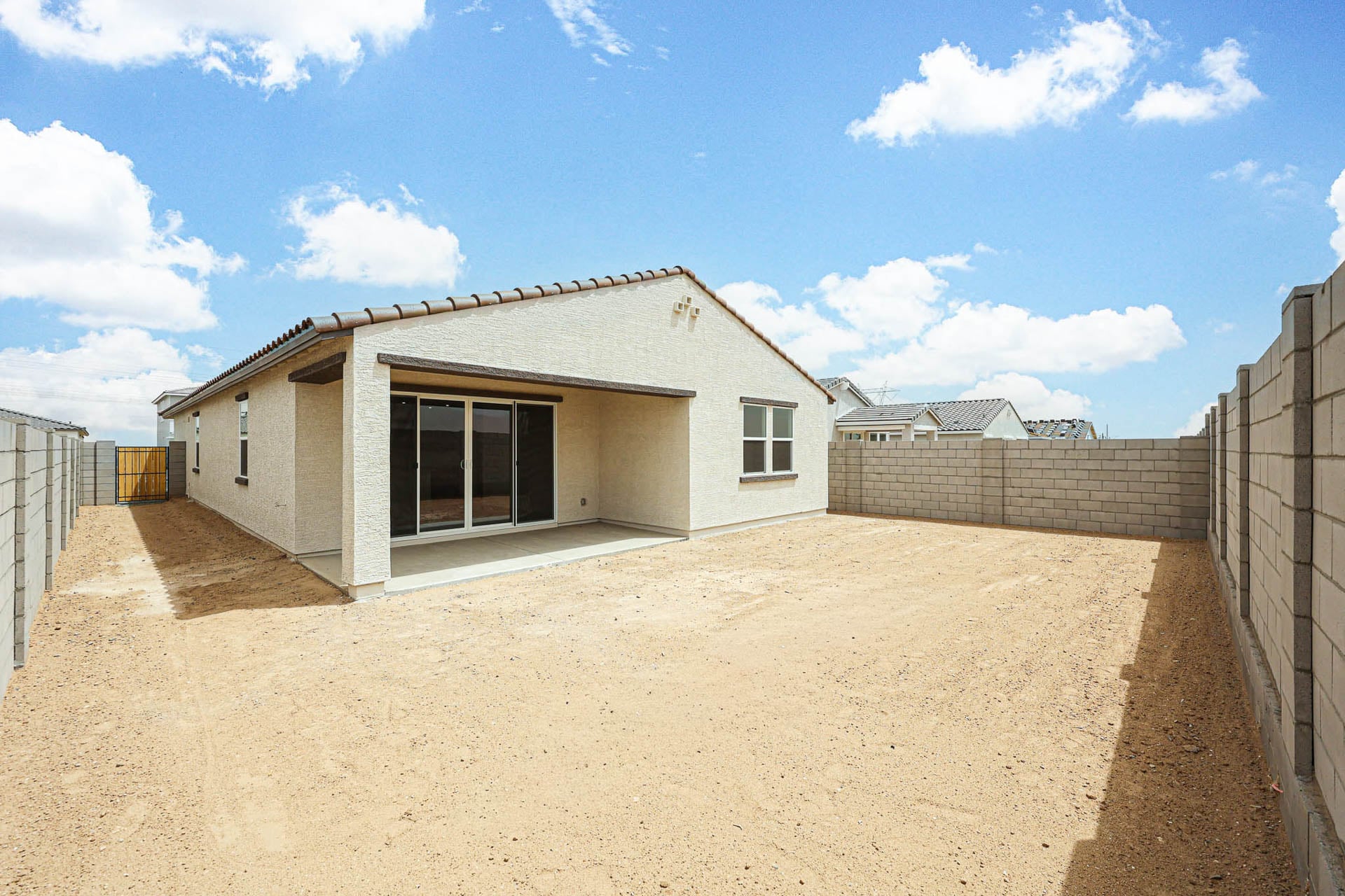 A house with a fence around it.