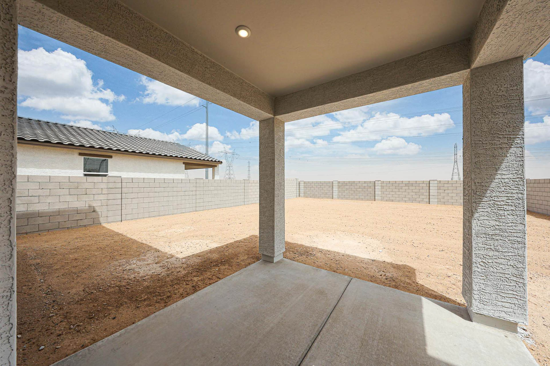 A building with a fence around it.