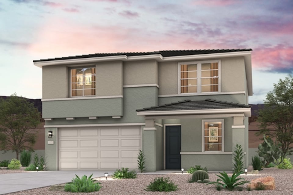 A house with a garage.