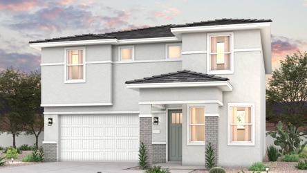 Twilight rendering of front of new home for, AZ with 2 car garage in the beautiful Skyline Village community with pool. sale in San Tan
