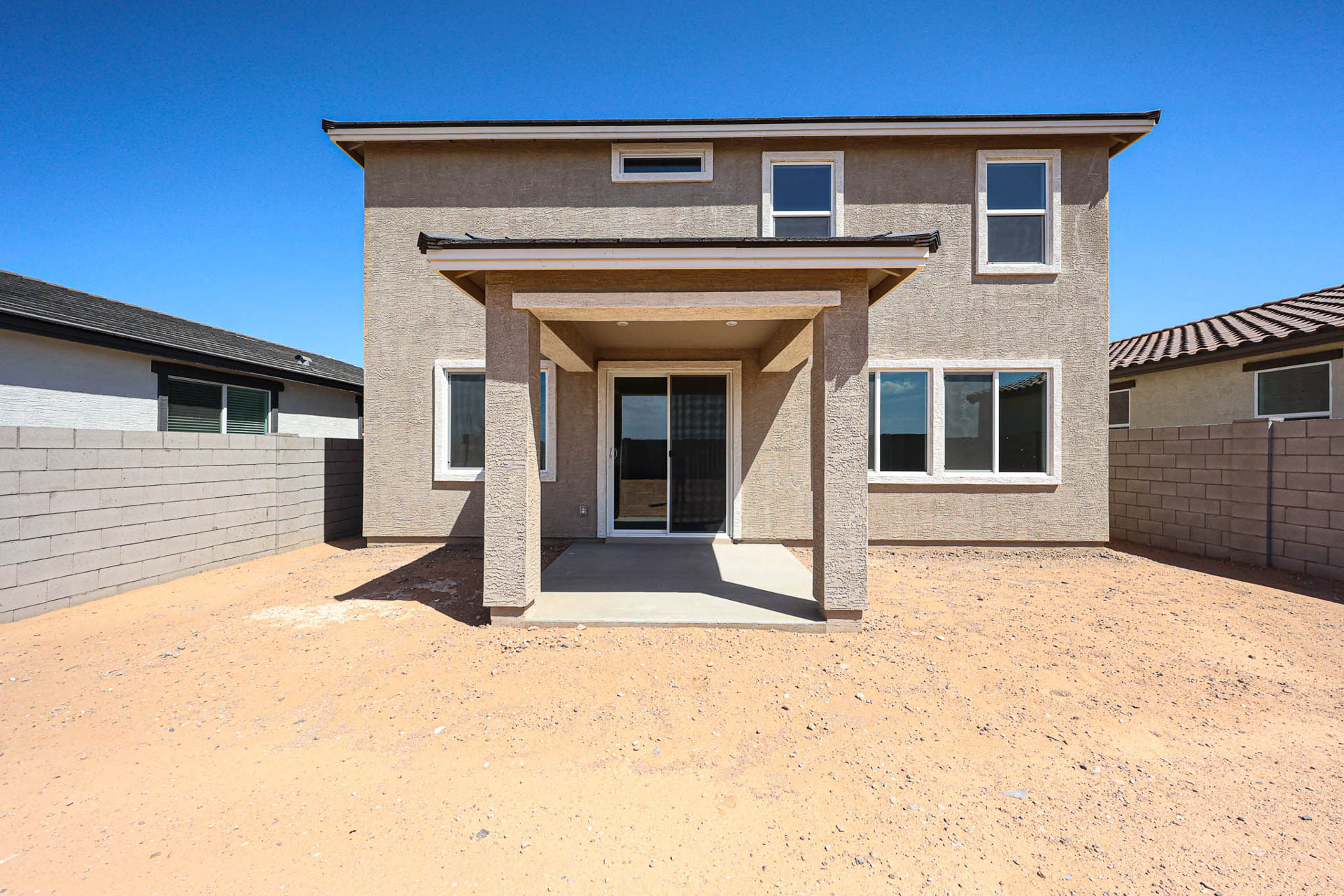 A house with a garage.