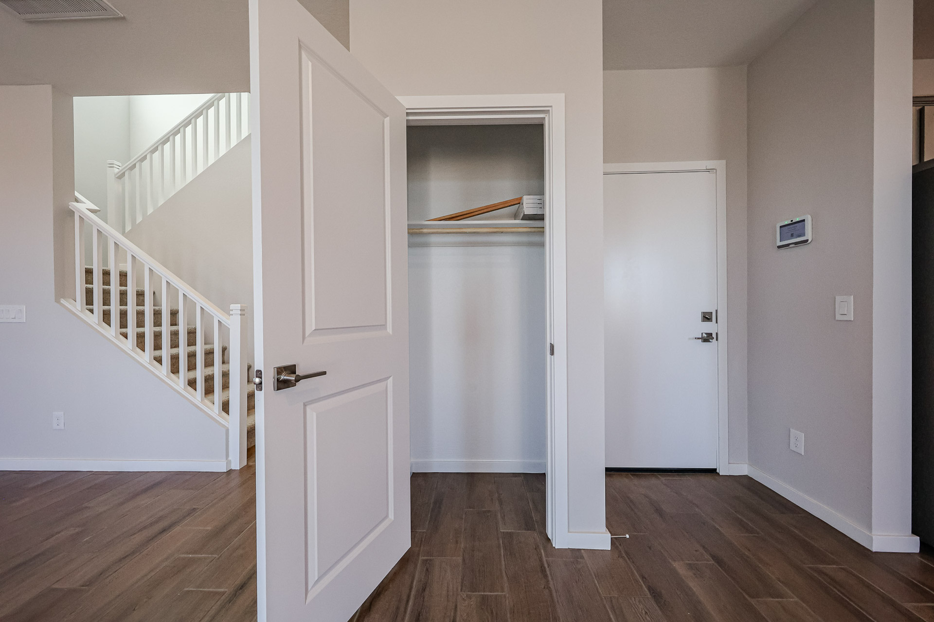 A room with white doors.