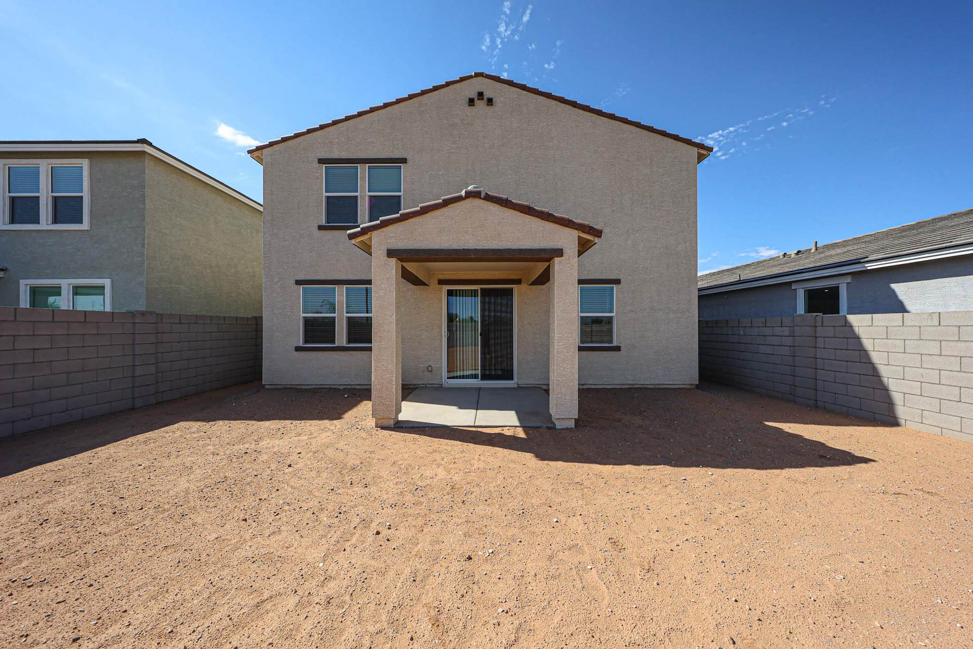 A building with a garage.