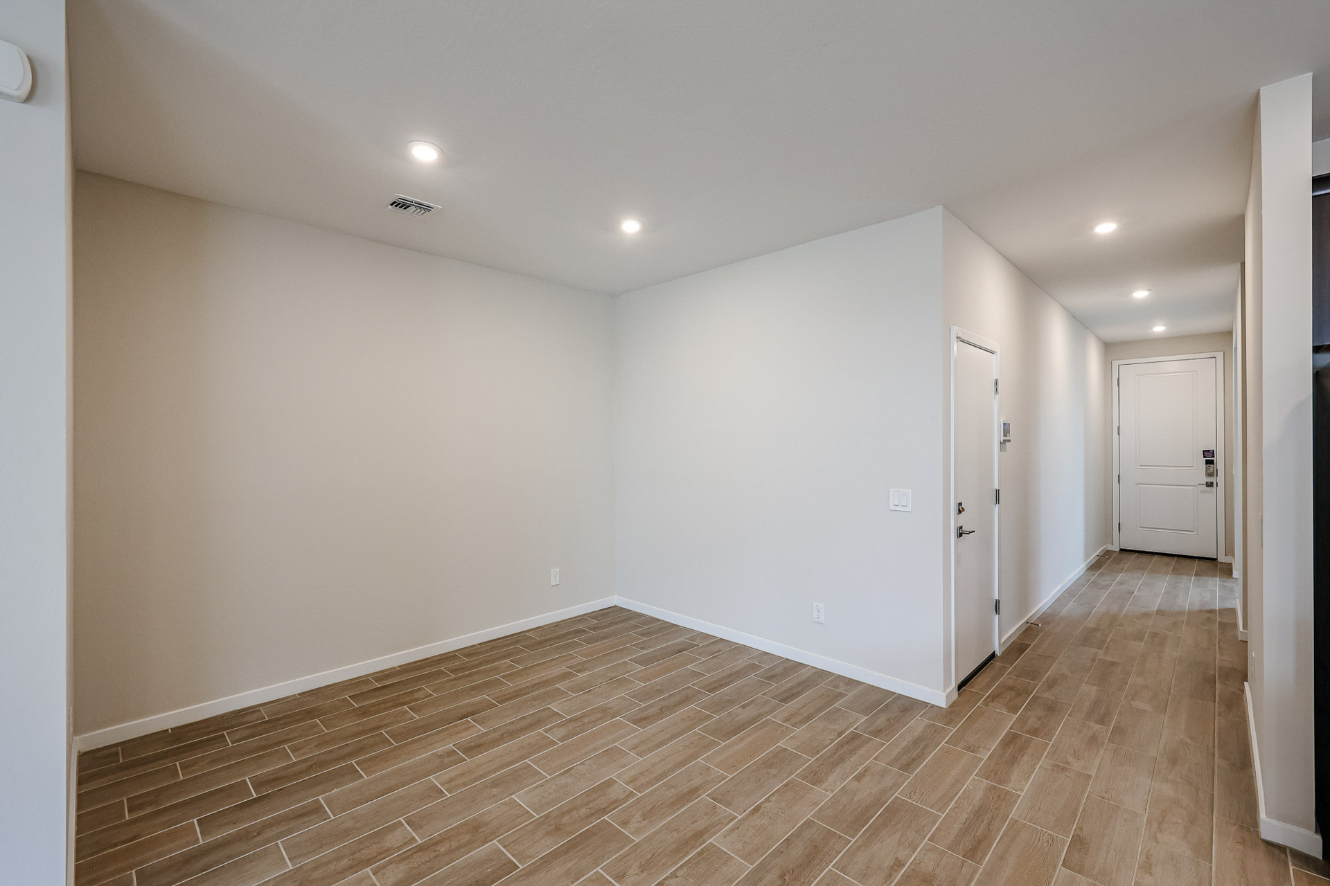 A room with white walls.