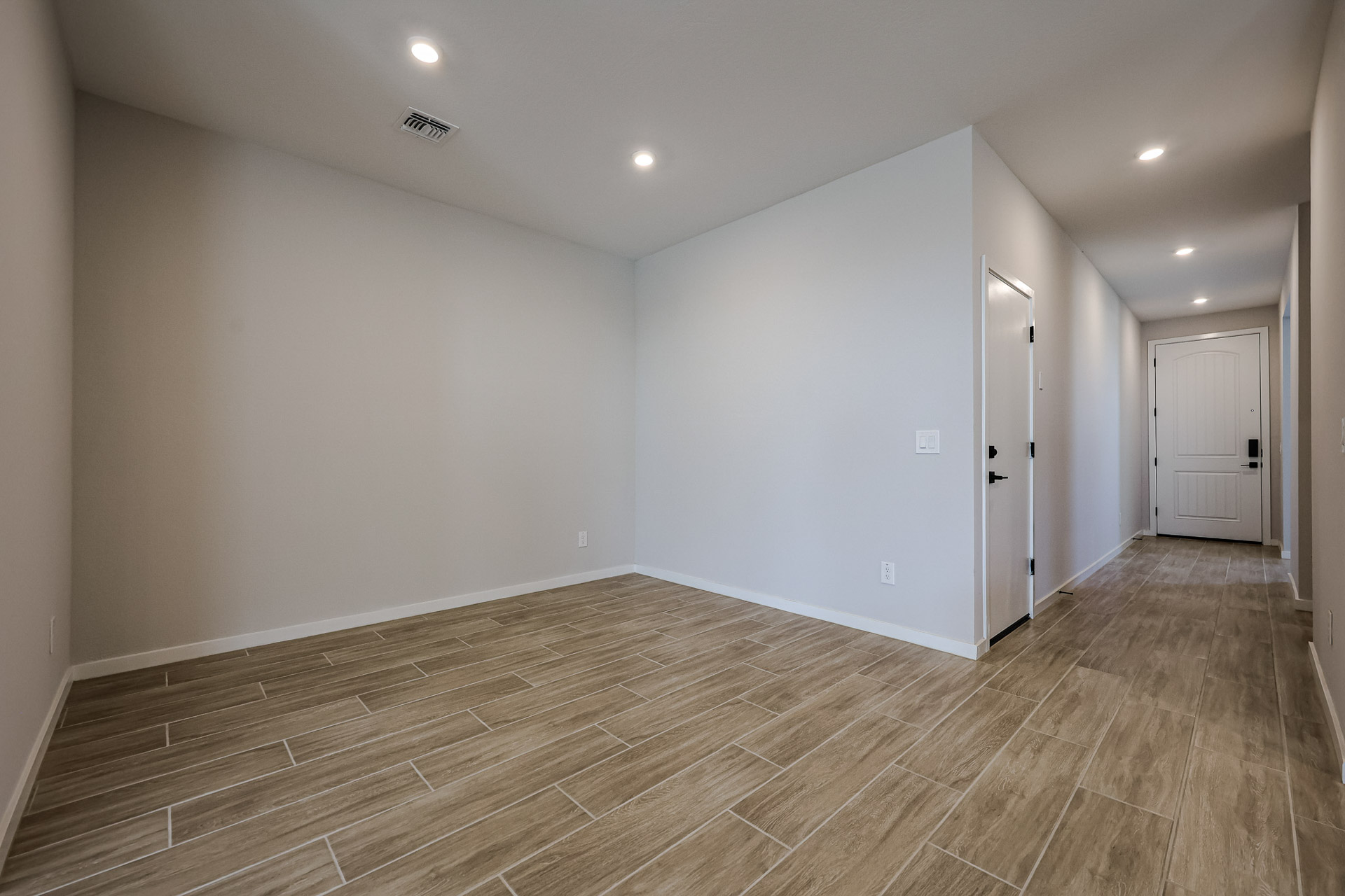 A room with white walls.