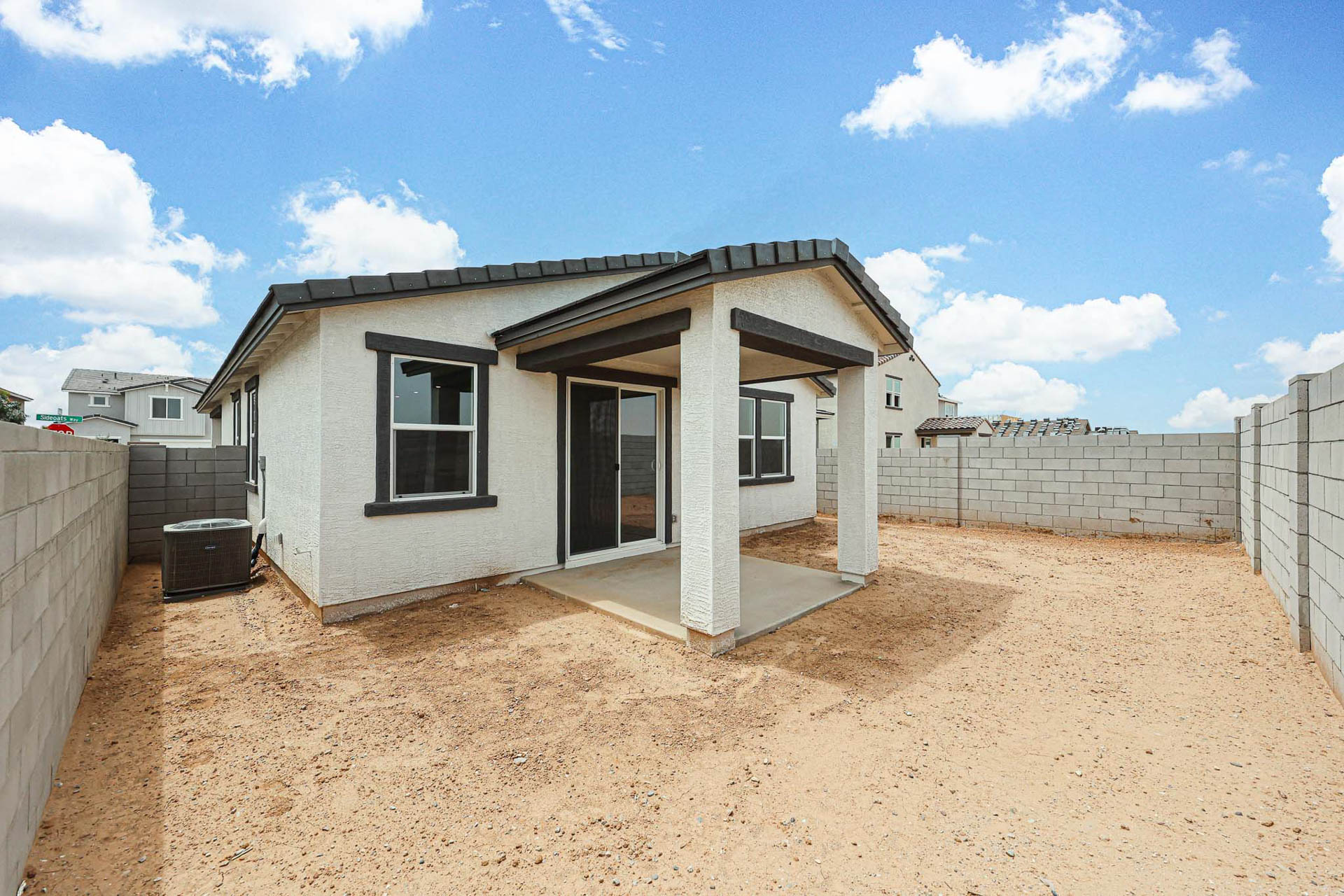 A house with a garage.
