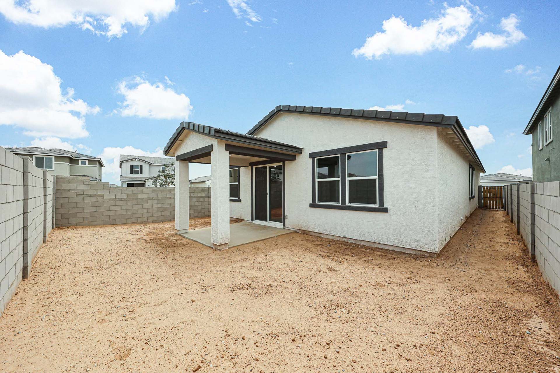 A house with a fence around it.