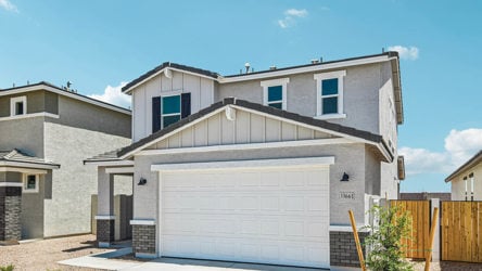 A house with a garage.