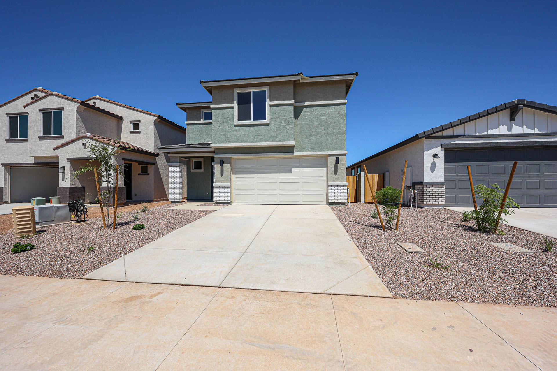 A house with a driveway.