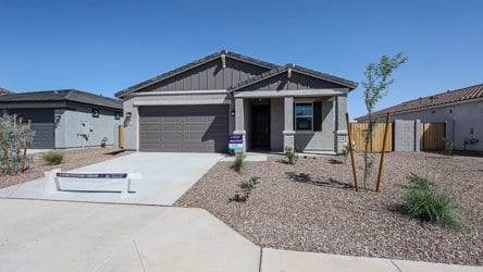 A house with a garage.