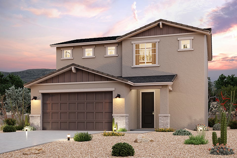 A house with a garage.