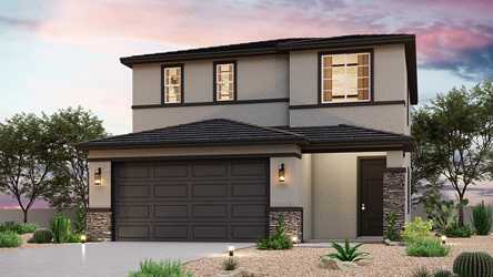 A house with a driveway with Green-Meldrim House in the background.